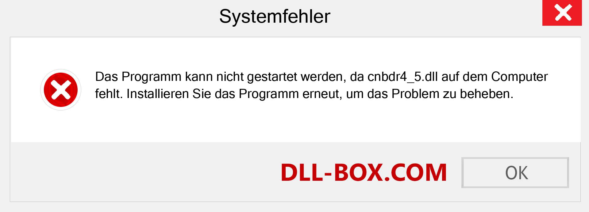 cnbdr4_5.dll-Datei fehlt?. Download für Windows 7, 8, 10 - Fix cnbdr4_5 dll Missing Error unter Windows, Fotos, Bildern